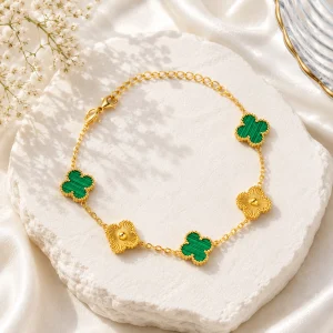 Green-Gold clover bracelet