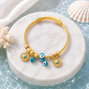 Evil eye ball charm bracelet