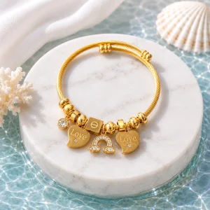 Anti tarnish Love charm bracelet